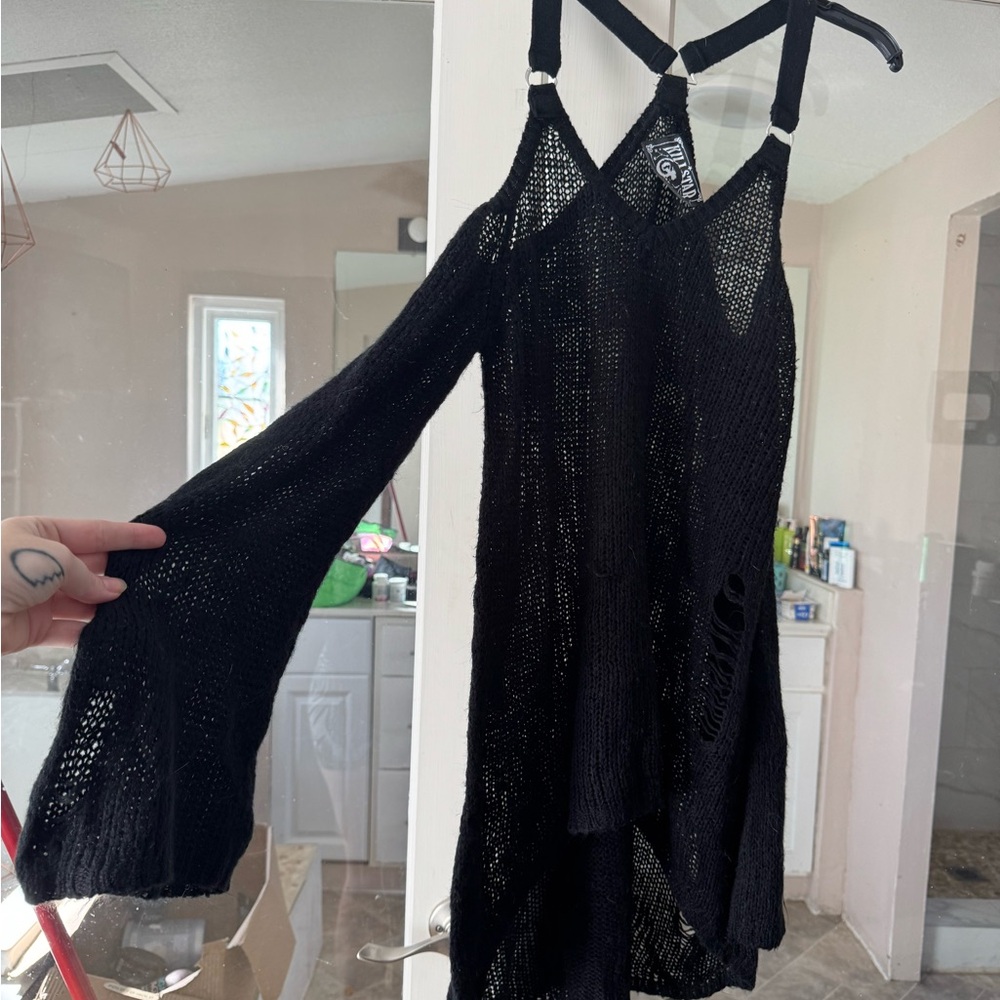 Killstar Black Knit Cover-Up Sweater